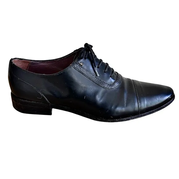 SPORTMAX Max Mara Black Leather Oxfords
