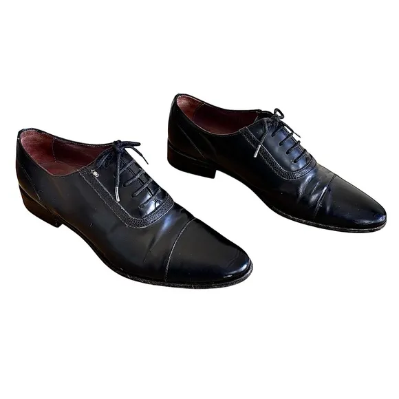 SPORTMAX Max Mara Black Leather Oxfords