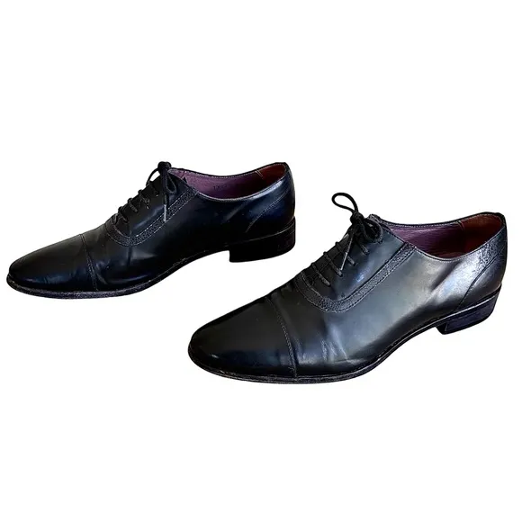 SPORTMAX Max Mara Black Leather Oxfords