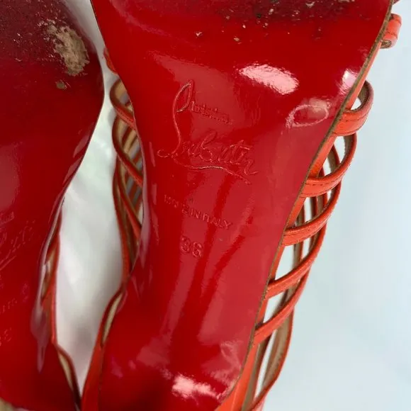 🌷❤️‍🔥SPRING SALE 🔥 FINAL PRICE🌷💥Christian Louboutin Orange Leather Heel 36