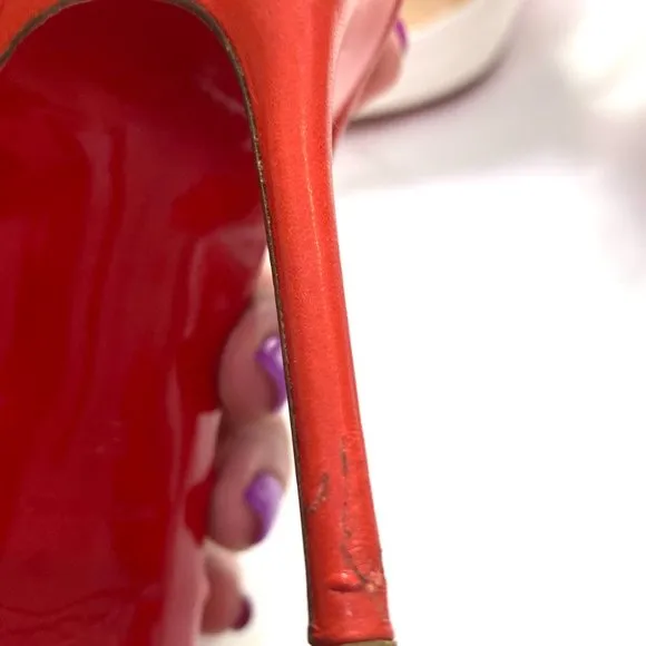 🌷❤️‍🔥SPRING SALE 🔥 FINAL PRICE🌷💥Christian Louboutin Orange Leather Heel 36