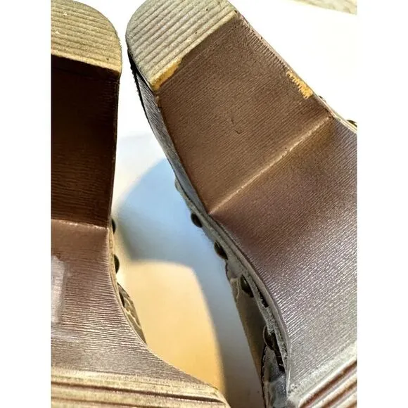 SPRING STEP Women's Annalise Bohemian Leather Heeled Clog Shoes Gray Size 38