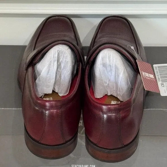 Stacy Adams Karnes Burgundy Leather Loafers Redzone Collection Dress Shoes 12 M