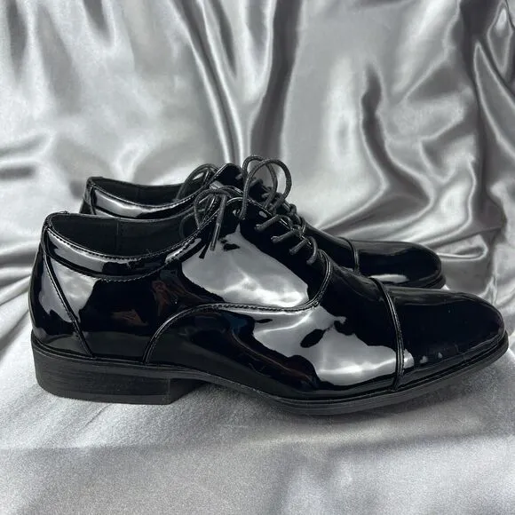 Stacy Adams Mens 9 Wide Gala Tuxedo Shoes Black Patent Leather 24998-004 Wedding