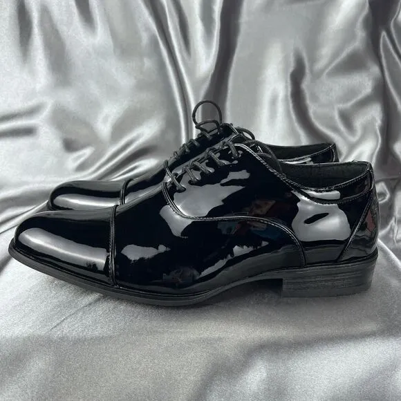 Stacy Adams Mens 9 Wide Gala Tuxedo Shoes Black Patent Leather 24998-004 Wedding