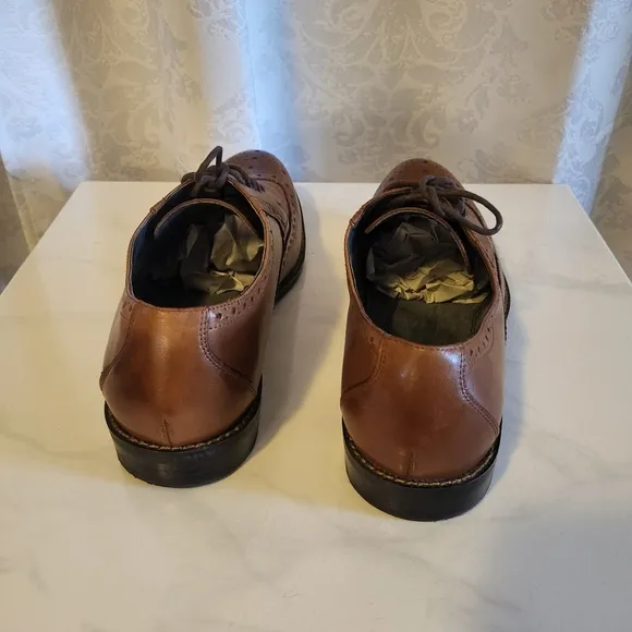 Stacy Adams Men's Dress Leather Shoes Oxford, Size 10.5m, Brown Garrison Cognac