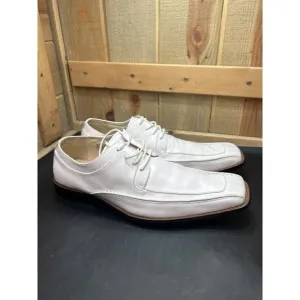 Stacy Adams Mens White Leather Square Toe Dress Shoes 12M Groom Prom