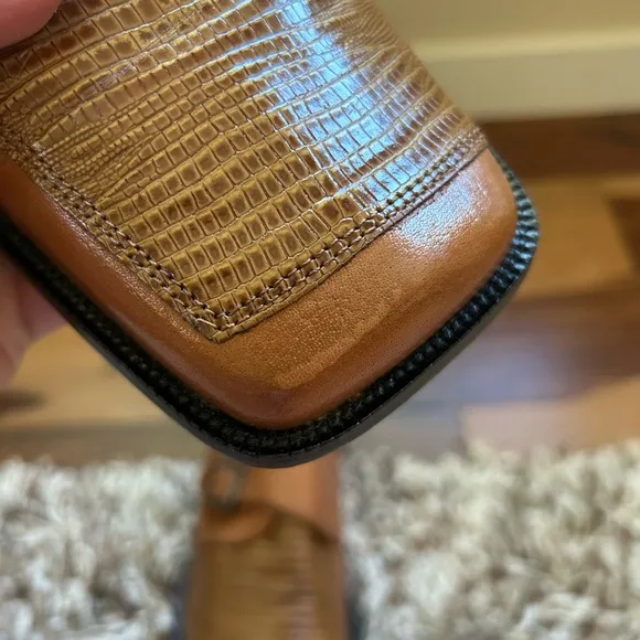 Stacy Adams Square Toe Brown Leather Shoes Size 40