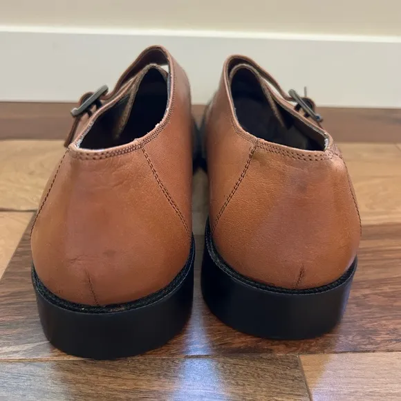 Stacy Adams Square Toe Brown Leather Shoes Size 40