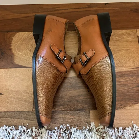 Stacy Adams Square Toe Brown Leather Shoes Size 40