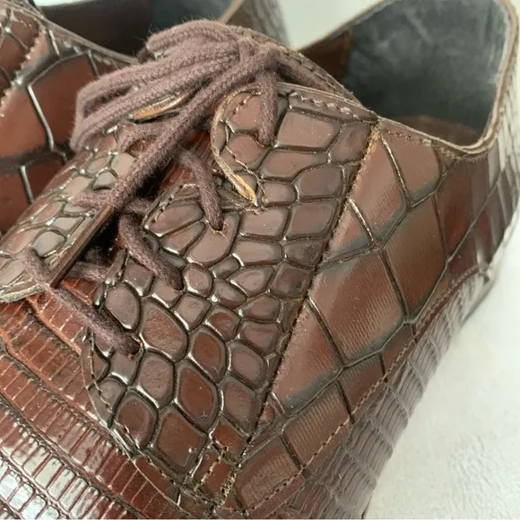 Stacy Adams Talarico Men's Cognac Brown Sz 15 Dress Shoes Alligator Pattern Box