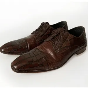 Stacy Adams Talarico Men's Cognac Brown Sz 15 Dress Shoes Alligator Pattern Box