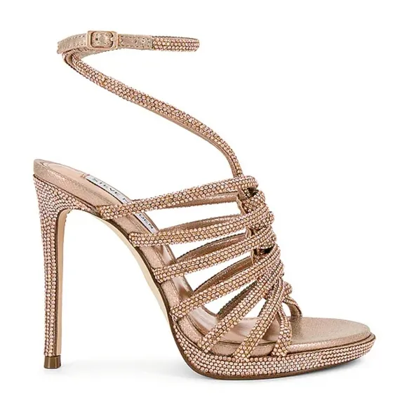 Steve Madden Givinn Gold Strappy Heels Size 7.5