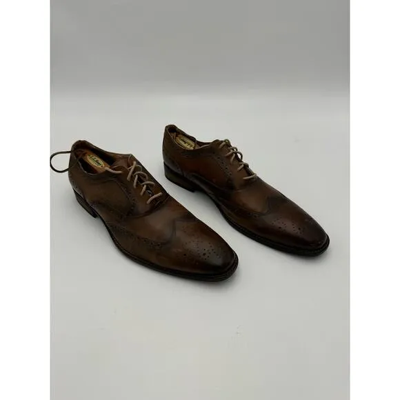 Steve Madden Men's Size 13 Brogue Oxfords Leather Formal Shoes Rich Brown
