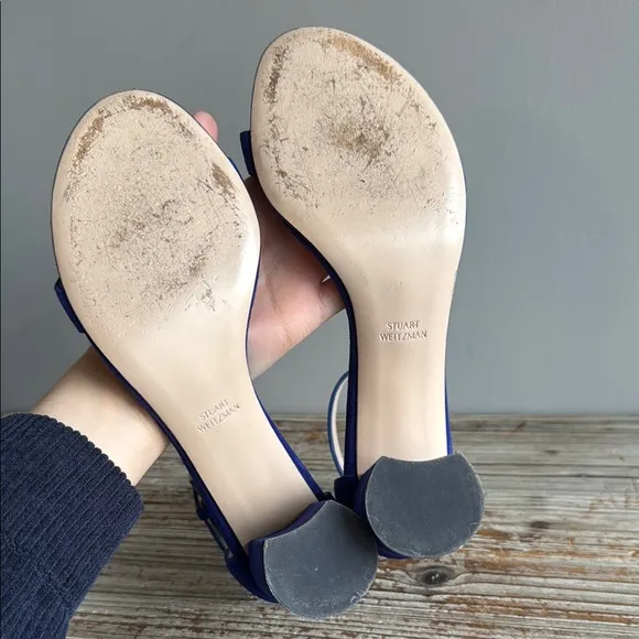 Stewart Weitzman Elegant Blue Suede Women's Heels Size 7 1/2
