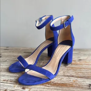 Stewart Weitzman Elegant Blue Suede Women's Heels Size 7 1/2