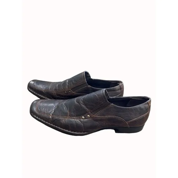 Stray Dog Phaser men’s brown leather slip dress shoes loafers 11.5 SKU 6647