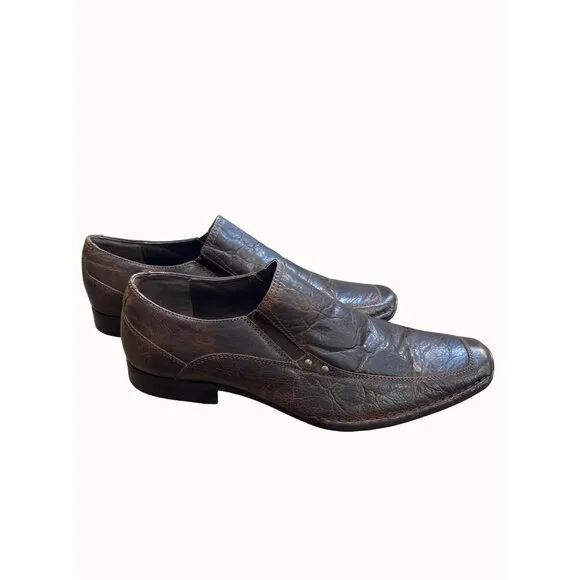 Stray Dog Phaser men’s brown leather slip dress shoes loafers 11.5 SKU 6647