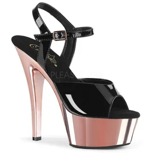 Stripper Patent Chrome Platform High Heel Shoes