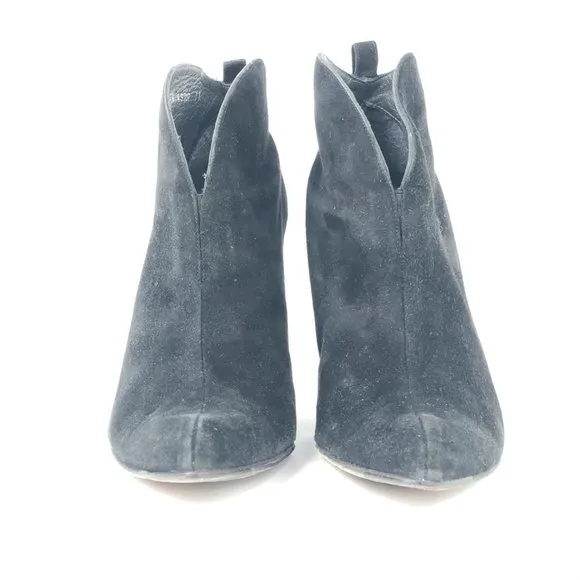 Stuart Weitzman 7 Black Suede Split Front Bootie V