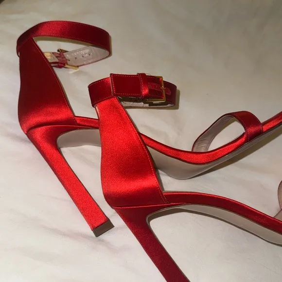 Stuart Weitzman Elegant Red Satin Heels