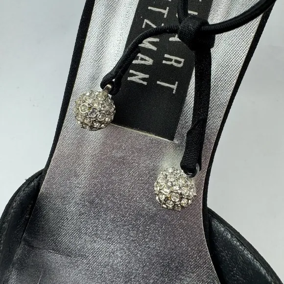 Stuart Weitzman Jezebella Women's Black Rhinestone Ball Tie Formal Shoe Size 7.5