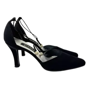 Stuart Weitzman Jezebella Women's Black Rhinestone Ball Tie Formal Shoe Size 7.5