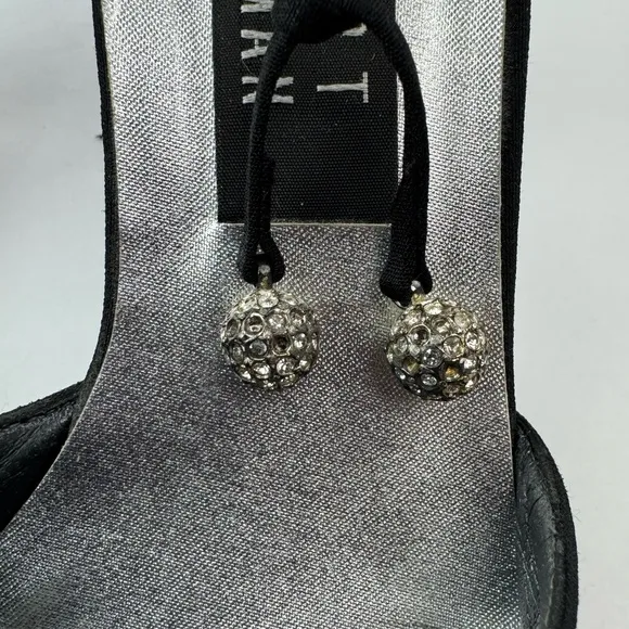 Stuart Weitzman Jezebella Women's Black Rhinestone Ball Tie Formal Shoe Size 7.5