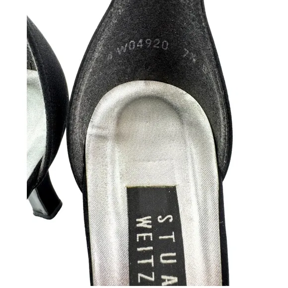 Stuart Weitzman Jezebella Women's Black Rhinestone Ball Tie Formal Shoe Size 7.5
