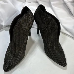 STUART WEITZMAN metallic Black/Gold Stiletto Ankle Boots Booties boots 81/2