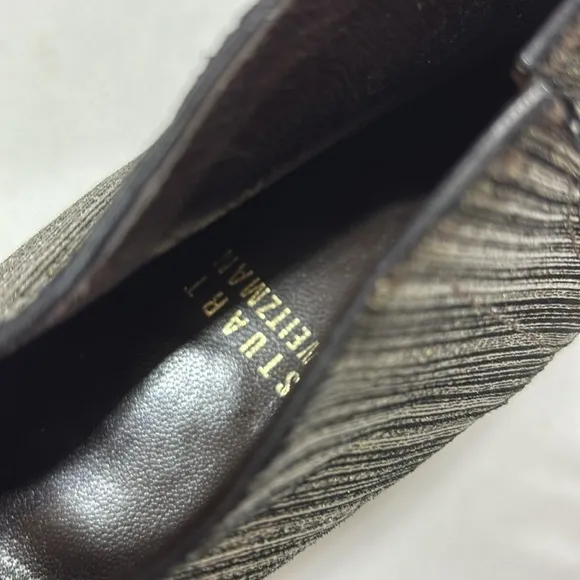 STUART WEITZMAN metallic Black/Gold Stiletto Ankle Boots Booties boots 81/2