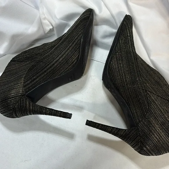 STUART WEITZMAN metallic Black/Gold Stiletto Ankle Boots Booties boots 81/2