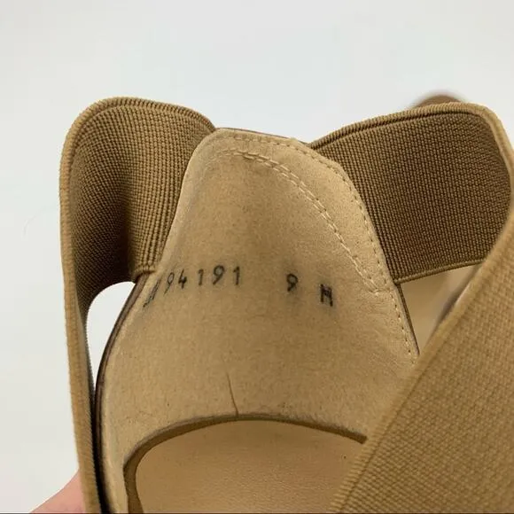Stuart Weitzman Midexter Stretch Strappy Block Heel Sandals Brown
