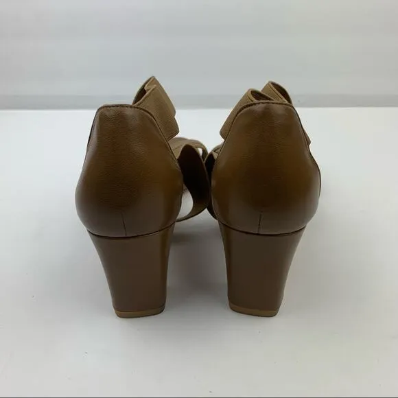 Stuart Weitzman Midexter Stretch Strappy Block Heel Sandals Brown