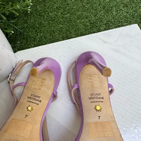 Stuart Weitzman Mondrian 100 Sandal Purple Strappy Sandals size 7 Women’s