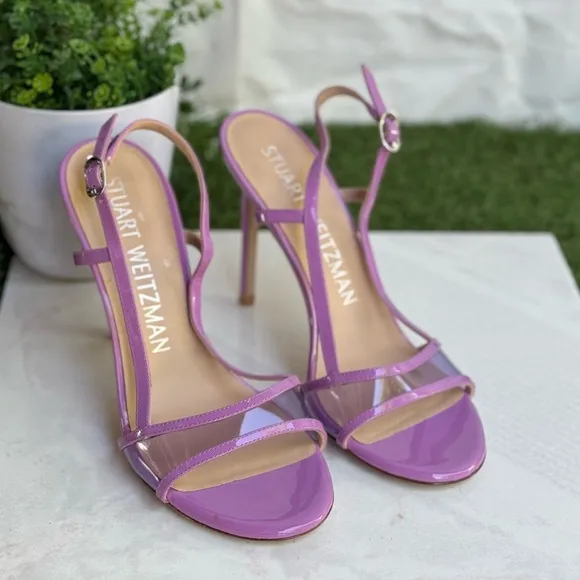 Stuart Weitzman Mondrian 100 Sandal Purple Strappy Sandals size 7 Women’s