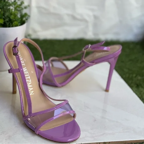Stuart Weitzman Mondrian 100 Sandal Purple Strappy Sandals size 7 Women’s