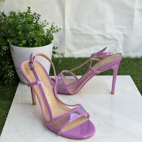 Stuart Weitzman Mondrian 100 Sandal Purple Strappy Sandals size 7 Women’s