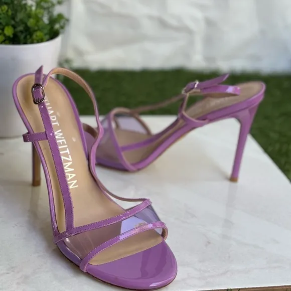 Stuart Weitzman Mondrian 100 Sandal Purple Strappy Sandals size 7 Women’s