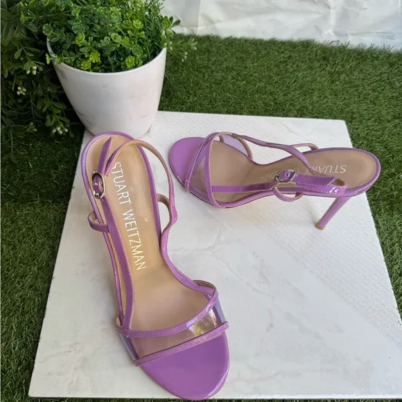 Stuart Weitzman Mondrian 100 Sandal Purple Strappy Sandals size 7 Women’s