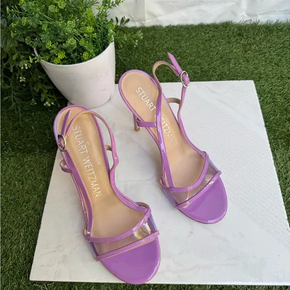 Stuart Weitzman Mondrian 100 Sandal Purple Strappy Sandals size 7 Women’s