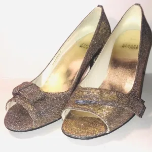 Stuart Weitzman - Shimmer /Silver Peep Toe Pumps