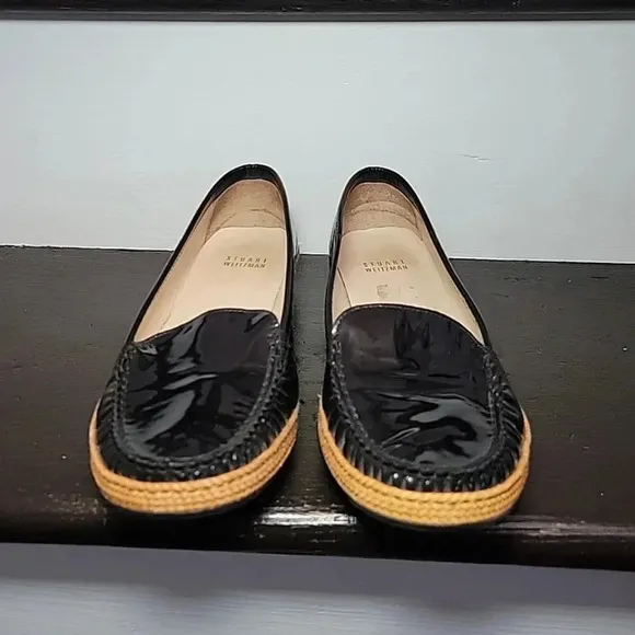 Stuart Weitzman Shoes 8.5 M Patent Leather Loafers Flats Slip On Quality Comfort