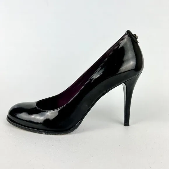 Stuart Weitzman Womens Stiletto Pumps Black Patent Leather Dress Heels size 7