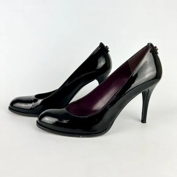 Stuart Weitzman Womens Stiletto Pumps Black Patent Leather Dress Heels size 7