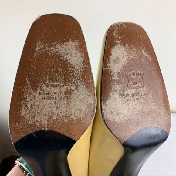Stuart Weitzman Gold Patent Evening Pumps 10.5