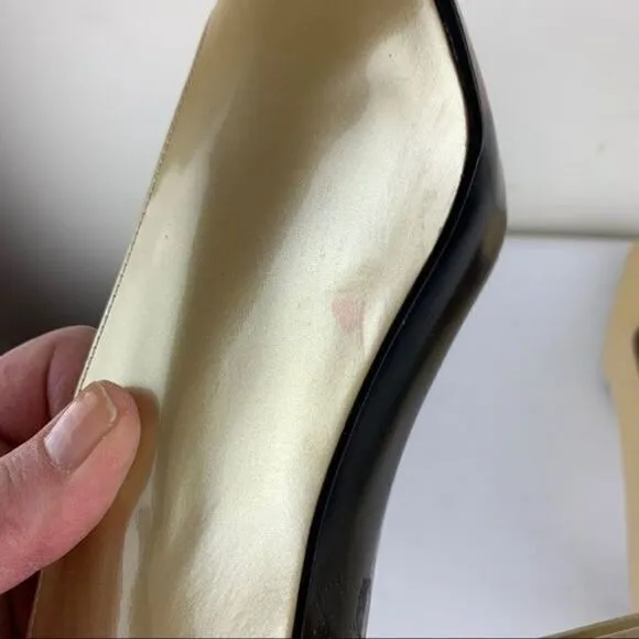 Stuart Weitzman Gold Patent Evening Pumps 10.5