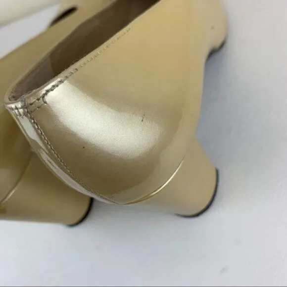 Stuart Weitzman Gold Patent Evening Pumps 10.5