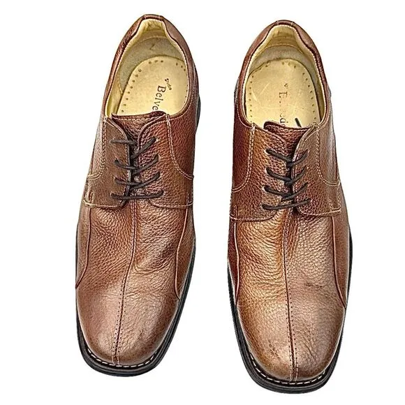 Studio Belvedere Bay Bridge Mens Size 10 3 E Brown Leather Oxford Shoes Used