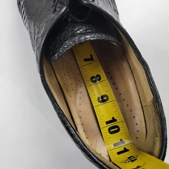 Studio Belvedere Men’s Size 14 E Black Genuine Crocodile Oxford Dress Shoes 481